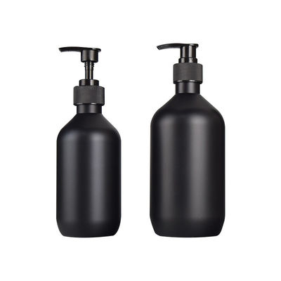 Mat Siyah Plastik Şampuan Pompalı Şişe PET Yuvarlak 300ml 500ml