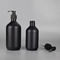 Mat Siyah Plastik Şampuan Pompalı Şişe PET Yuvarlak 300ml 500ml